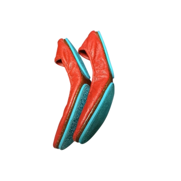 Tieks Vibrant Red and Teal Flats